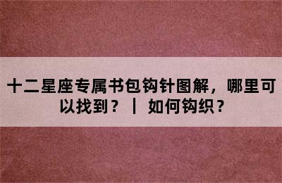 十二星座专属书包钩针图解，哪里可以找到？｜ 如何钩织？